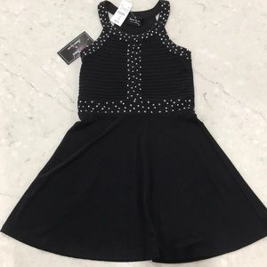 Girls black rhinestone dress